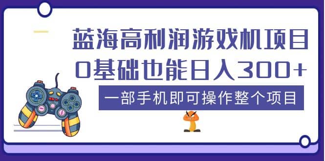 蓝海高利润游戏机项目，0基础也能日入300+。一部手机即可操作整个项目-云创网