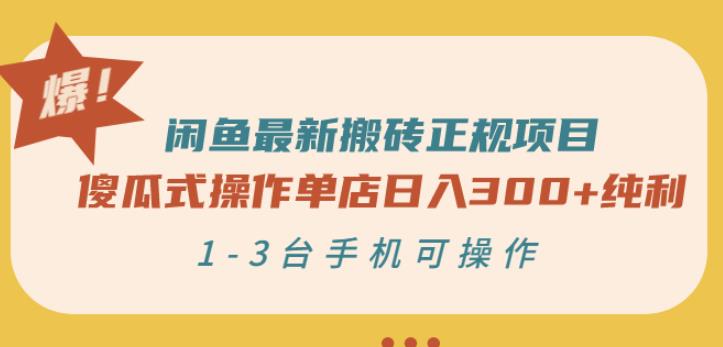 闲鱼最新搬砖正规项目：傻瓜式操作单店日入300+纯利，1-3台手机可操作-云创网