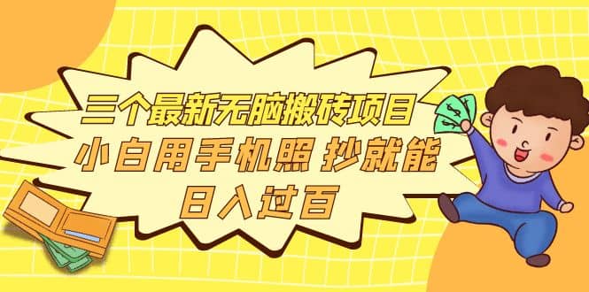 三个最新无脑搬砖项目，小白用手机照抄就能日入过百-云创网