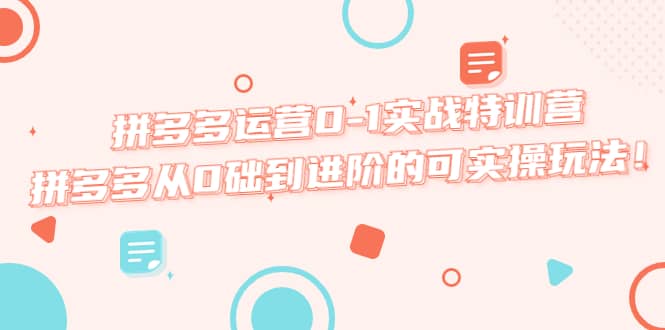 拼多多运营0-1实战特训营，拼多多从0础到进阶的可实操玩法-云创网