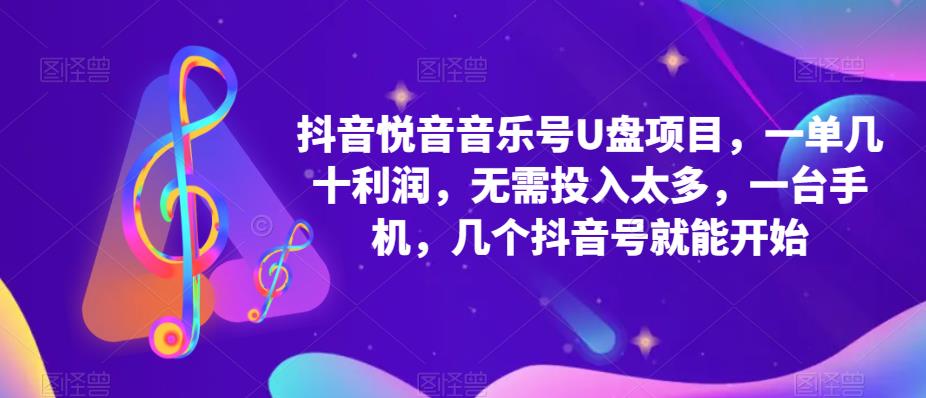抖音音乐号U盘项目 一单几十利润 无需投入太多 一台手机 几个抖音号就开始-云创网