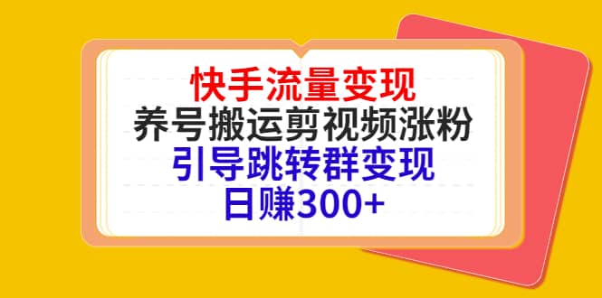 快手流量变现，养号搬运剪视频涨粉，引导跳转群变现日赚300+-云创网