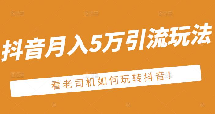 老古董·抖音月入5万引流玩法，看看老司机如何玩转抖音(附赠：抖音另类引流思路)-云创网