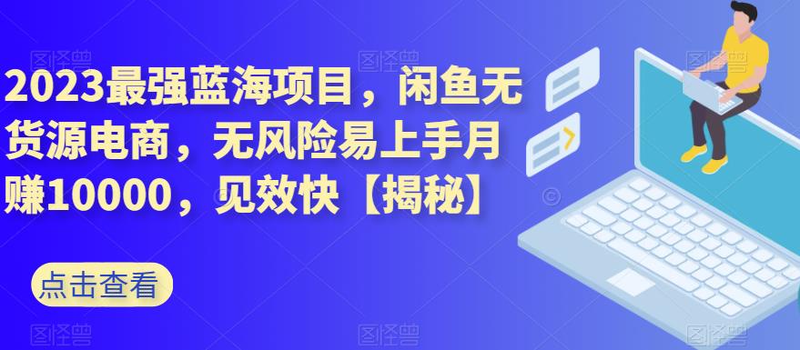2023最强蓝海项目，闲鱼无货源电商，无风险易上手月赚10000，见效快【揭秘】-云创网