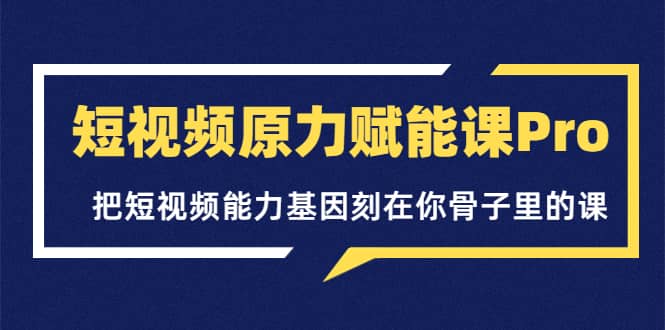 短视频原力赋能课Pro，把短视频能力基因刻在你骨子里的课（价值4999元）-云创网