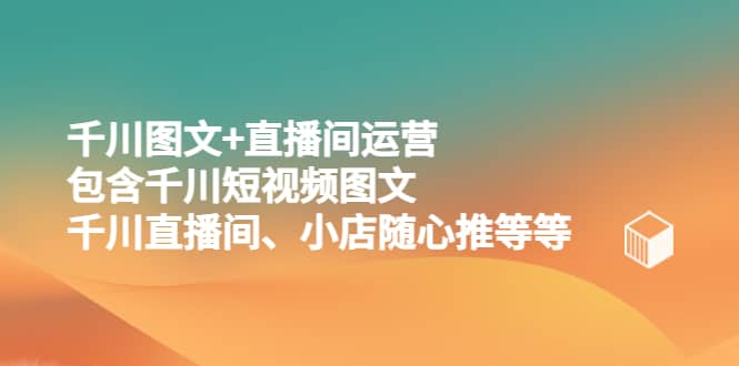 千川图文+直播间运营，包含千川短视频图文、千川直播间、小店随心推等等-云创网
