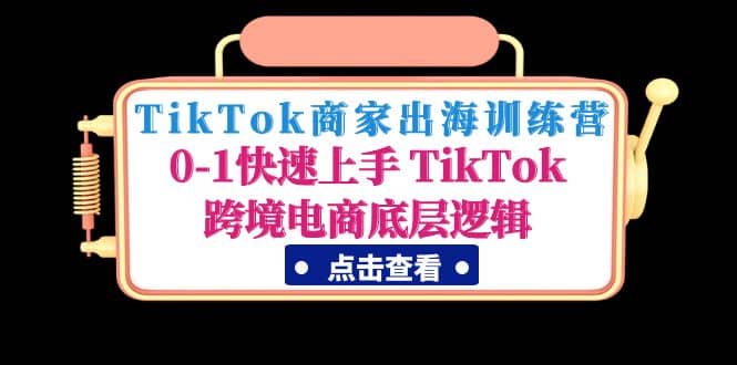 TikTok商家出海训练营：0-1快速上手 TikTok跨境电商底层逻辑(无水印)-云创网