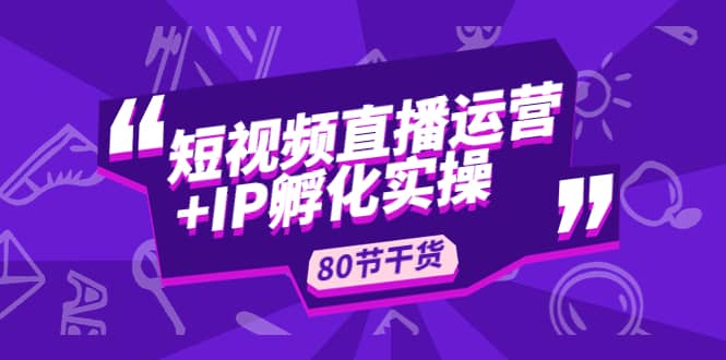 短视频直播运营+IP孵化实战：80节干货实操分享-云创网