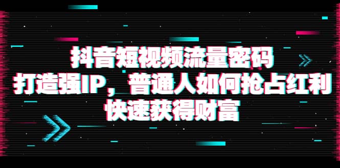 抖音短视频流量密码：打造强IP，普通人如何抢占红利，快速获得财富-云创网