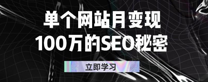 单个网站月变现100万的SEO秘密，百分百做出赚钱站点-云创网