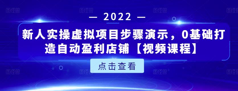 新人实操虚拟项目步骤演示，0基础打造自动盈利店铺【视频课程】-云创网