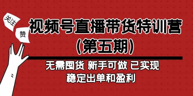 视频号直播带货特训营（第五期）无需囤货 新手可做 已实现稳定出单和盈利-云创网