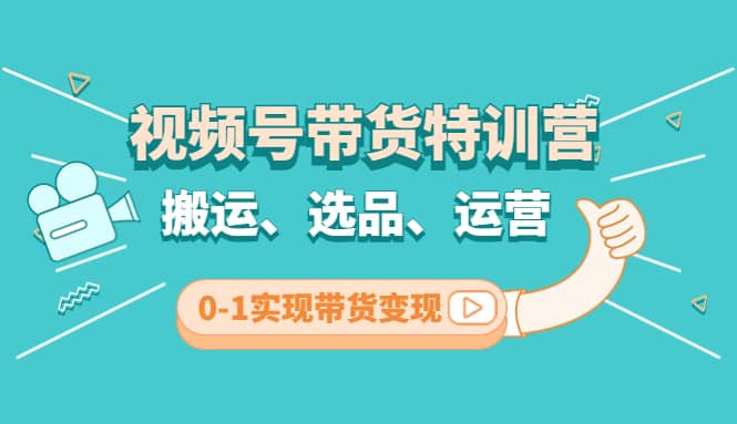 视频号带货特训营(第3期)：搬运、选品、运营、0-1实现带货变现-云创网