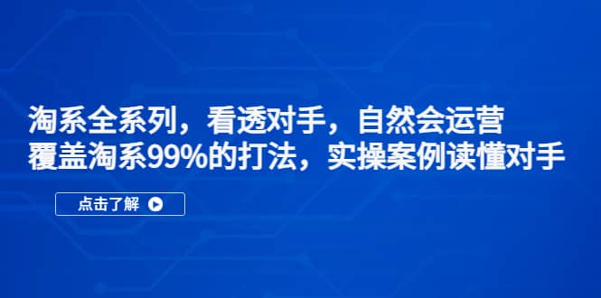 淘系全系列，看透对手，自然会运营，覆盖淘系99%·打法，实操案例读懂对手-云创网