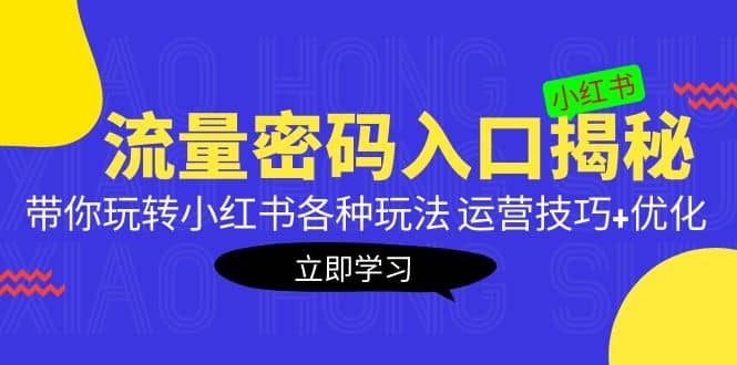 小红书流量密码入口揭秘：带你玩转小红书各种玩法 运营技巧+优化-云创网