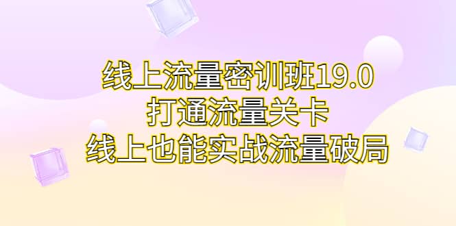 线上流量密训班19.0，打通流量关卡，线上也能实战流量破局-云创网