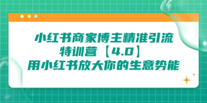 小红书商家 博主精准引流特训营【4.0】用小红书放大你的生意势能-云创网