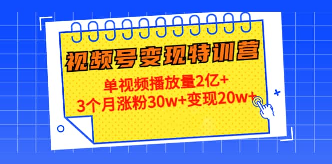 20天视频号变现特训营：单视频播放量2亿+-云创网