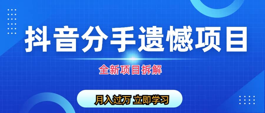 自媒体抖音分手遗憾项目私域项目拆解-云创网