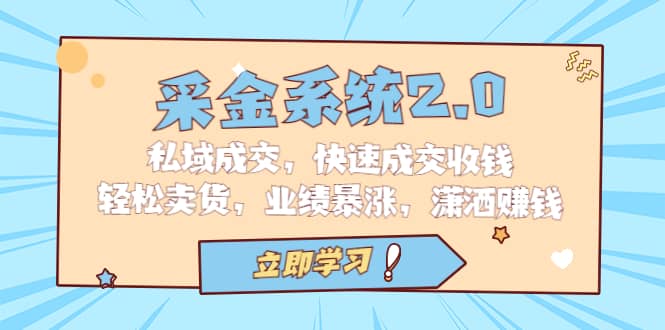 采金 系统2.0，私域成交，快速成交收钱，轻松卖货，业绩暴涨，潇洒赚钱-云创网