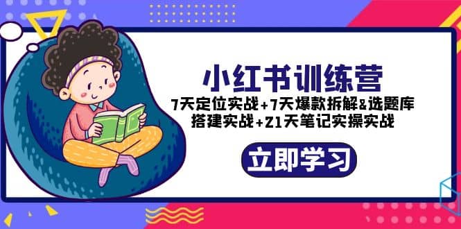 小红书训练营：7天定位实战+7天爆款拆解+选题库搭建实战+21天笔记实操实战-云创网
