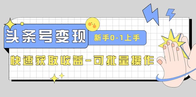 2023头条号实操变现课：新手0-1轻松上手，快速获取收益-可批量操作-云创网