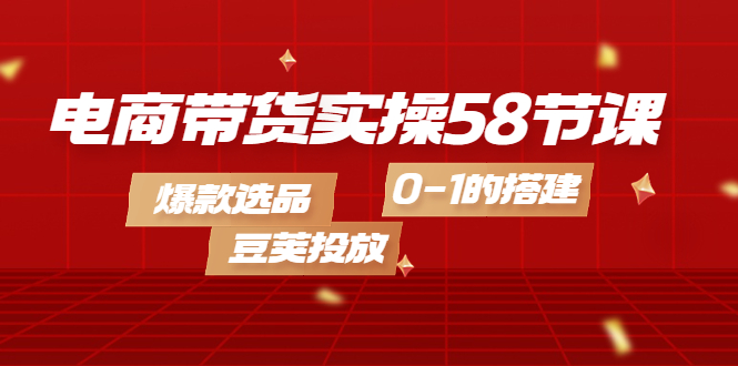 电商带货实操58节课，爆款选品，豆荚投放，0-1的搭建-云创网