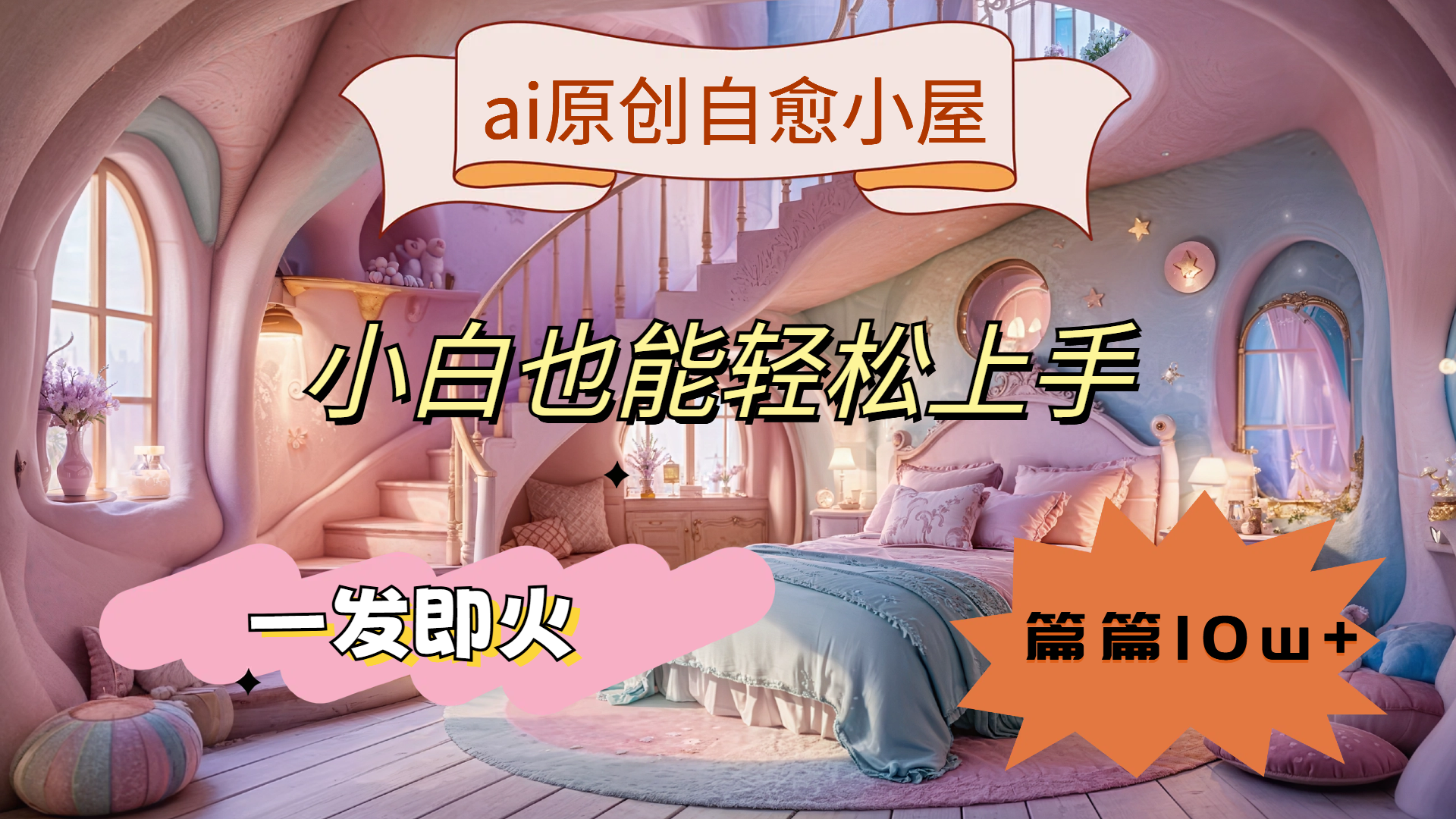 ai原创治愈小屋，小白也能轻松上手，一发即火，篇篇10w+-云创网