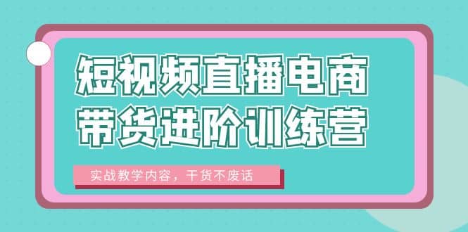 短视频直播电商带货进阶训练营：实战教学内容，干货不废话-云创网