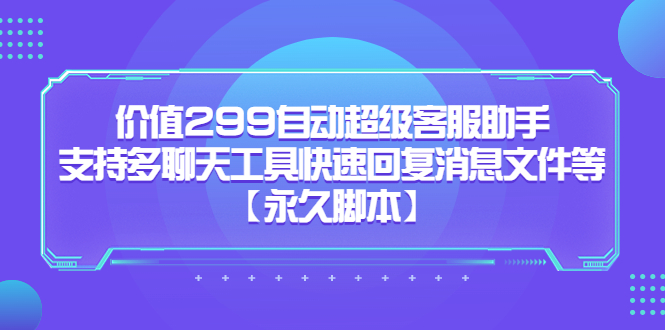 价值299自动超级客服助手，支持多聊天工具快速回复消息文件等-云创网