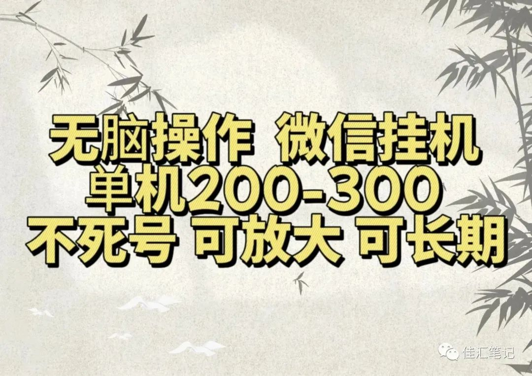 无脑操作微信视频号挂机单机200-300一天，不死号，可放大，工作室实测-云创网