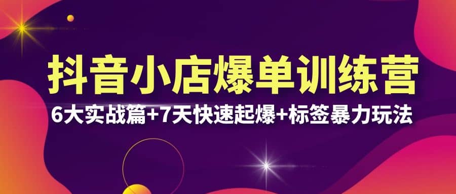 抖音小店爆单训练营VIP线下课：6大实战篇+7天快速起爆+标签暴力玩法(32节)-云创网