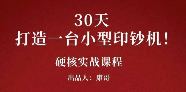 康哥30天打造一台小型印钞机：躺赚30万的项目完整复盘（视频教程）-云创网