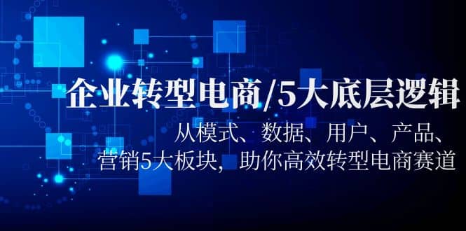 企业转型电商/5大底层逻辑，从模式 数据 用户 产品 营销5大板块，高效转型-云创网