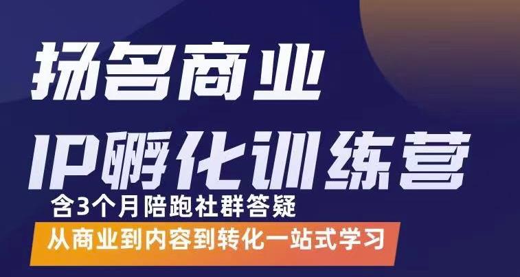 杨名商业IP孵化训练营，从商业到内容到转化一站式学 价值5980元-云创网