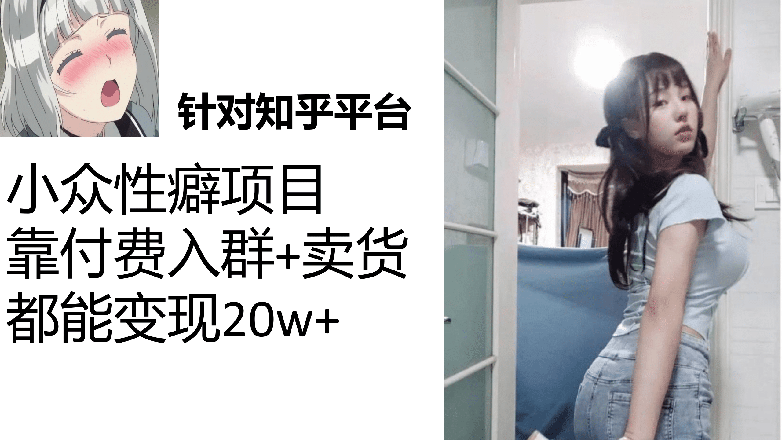 知乎小众性癖项目，Lsp的钱才是最好赚的，付费建群+卖货变现20w-云创网