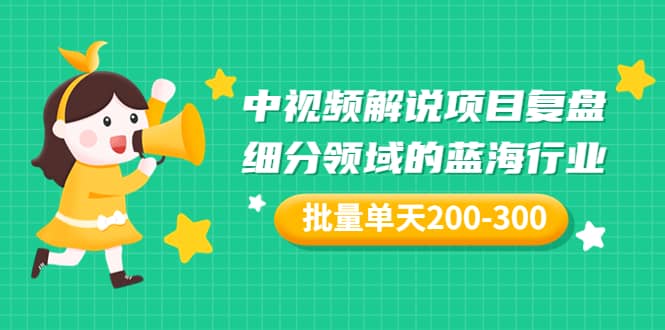 某付费文章：中视频解说项目复盘：细分领域的蓝海行业 批量单天200-300收益-云创网