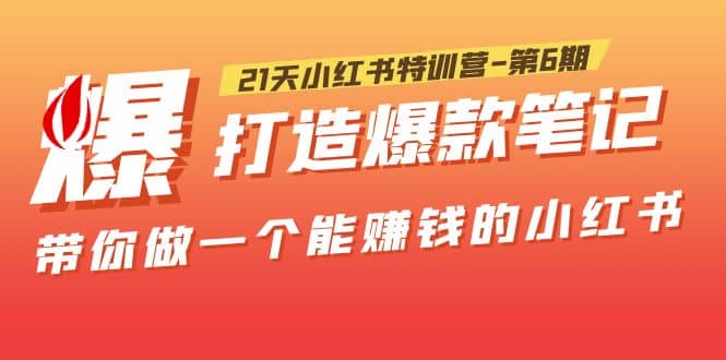 21天小红书特训营-第6期，打造爆款笔记，带你做一个能赚钱的小红书-云创网