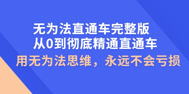 无为法直通车完整版：从0到彻底精通直通车，用无为法思维，永远不会亏损-云创网