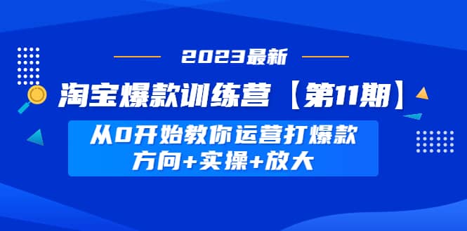 淘宝爆款训练营【第11期】 从0开始教你运营打爆款，方向+实操+放大-云创网