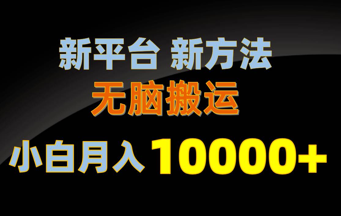 新平台新方法，无脑搬运，月赚10000+，小白轻松上手不动脑-云创网