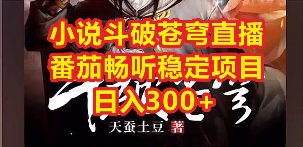 小说斗破苍穹直播，番茄畅听日入300+稳定项目-云创网
