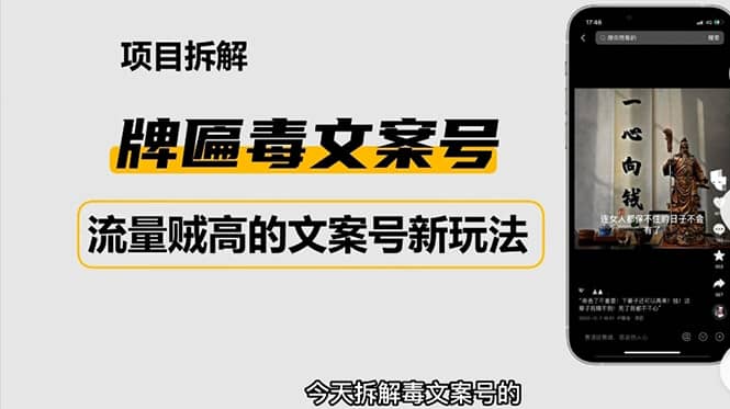 2023抖音快手毒文案新玩法，牌匾文案号，起号快易变现-云创网