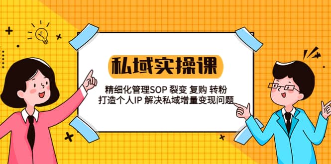 私域实战课程：精细化管理SOP 裂变 复购 转粉 打造个人IP 私域增量变现问题-云创网