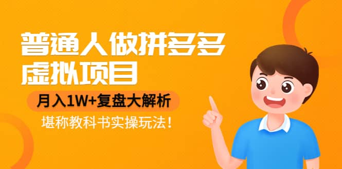 普通人做拼多多虚拟项目，复盘大解析，堪称教科书实操玩法-云创网