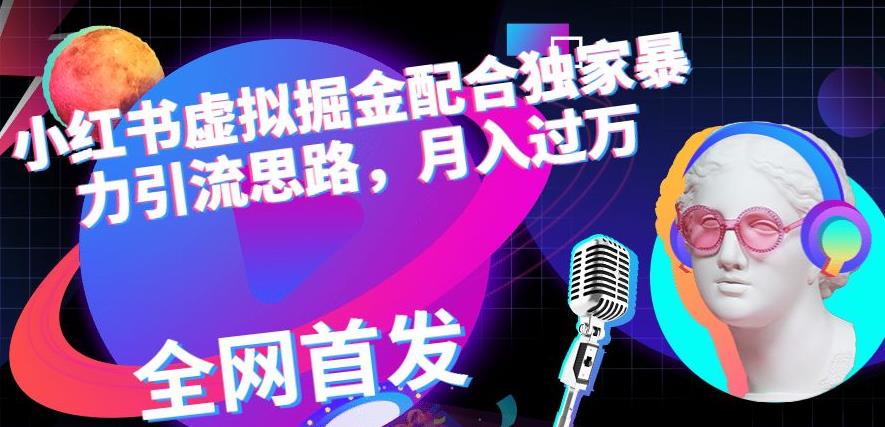 小红书虚拟掘金配合独家首发暴力引流思路，月入过万【揭秘】-云创网