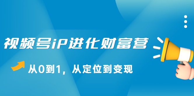 视频号iP进化财富营第1期，21天从0到1，从定位到变现-云创网