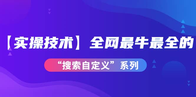 【实操技术】全网最牛最全的“搜索自定义”系列！价值698元-云创网