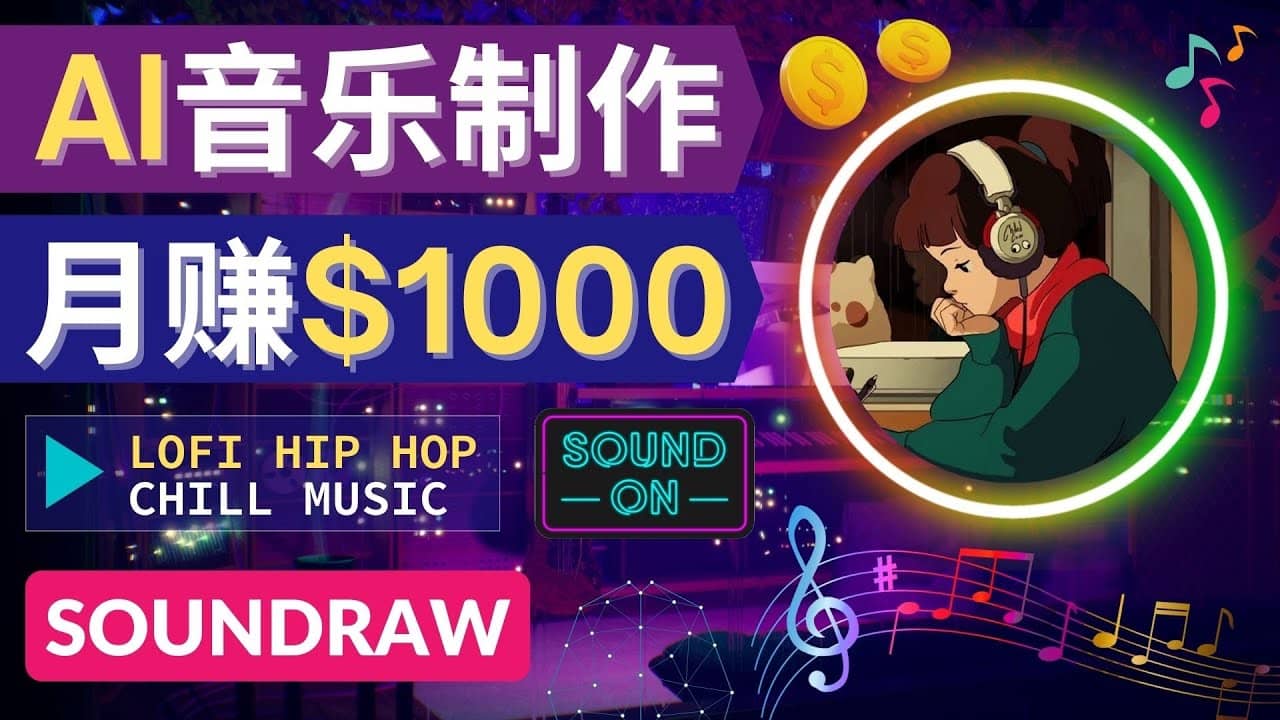 无需任何音乐基础： 使用AI软件制作Lofi Hip Hop Chill Music 月赚1000美元-云创网