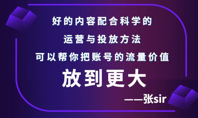 张sir账号流量增长课，告别海王流量，让你的流量更精准-云创网